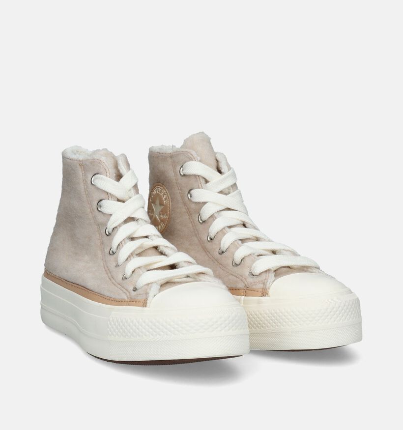 Converse CT All Star Lift Platform Baskets en Beige pour femmes (333252)