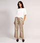 Pieces Salume Beige Wide Leg Jeans Slangenprint voor dames (359044)
