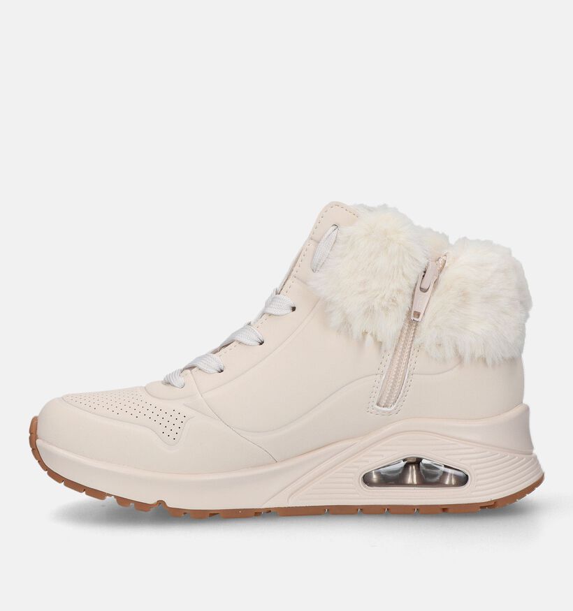 Skechers Uno Ecru Hoge Sneakers voor meisjes (327978)