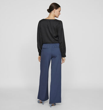 Vila Broeken Beige/Blauw/Bordeaux