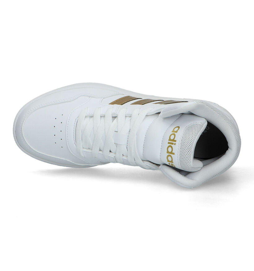 adidas Hoops 3.0 Mid Zwarte Sneakers in kunstleer (316561)