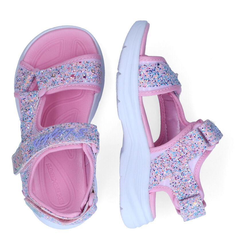 Skechers Glimmer Kicks Roze Sandalen in stof (302719)