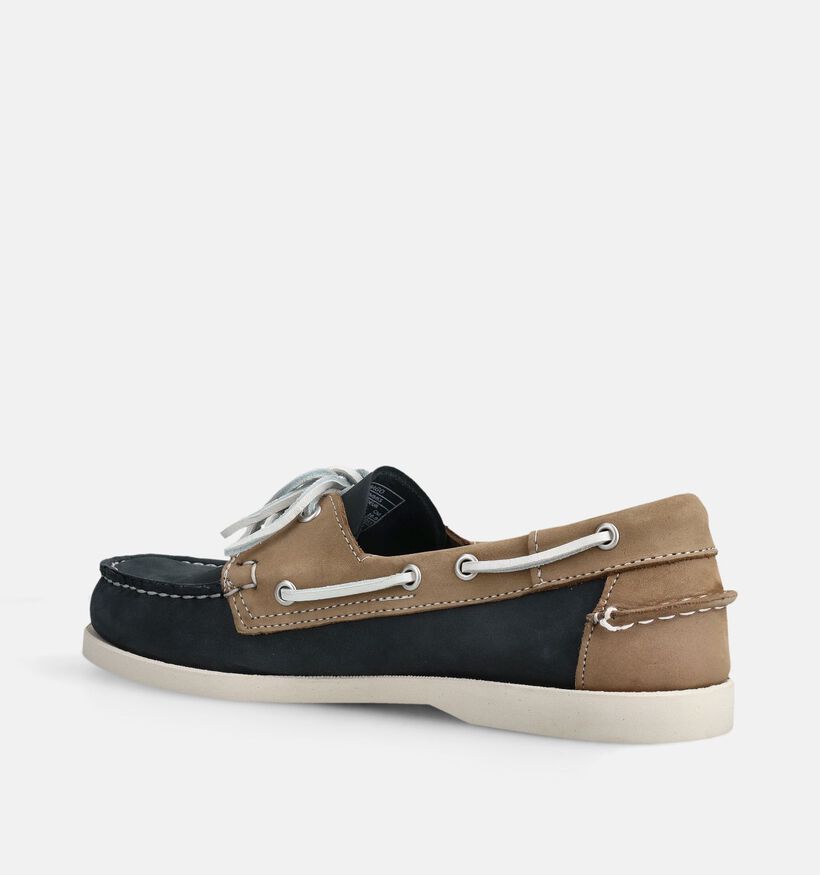 Sebago Dockside Portland Spinnaker Chaussures bateau en Bleu fonc&eacute; pour hommes (370256)