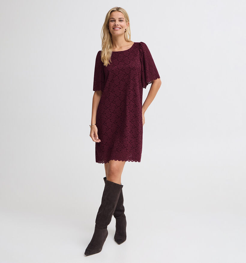 Fransa Amelia Robe mi-longue en Bordeaux pour femmes (382242)