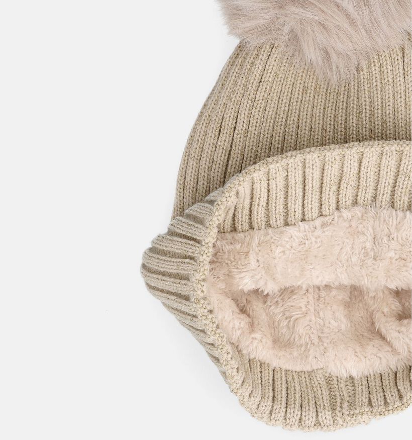 Via Limone Bonnet et Col beige (Ensemble) pour filles, garçons (367436)