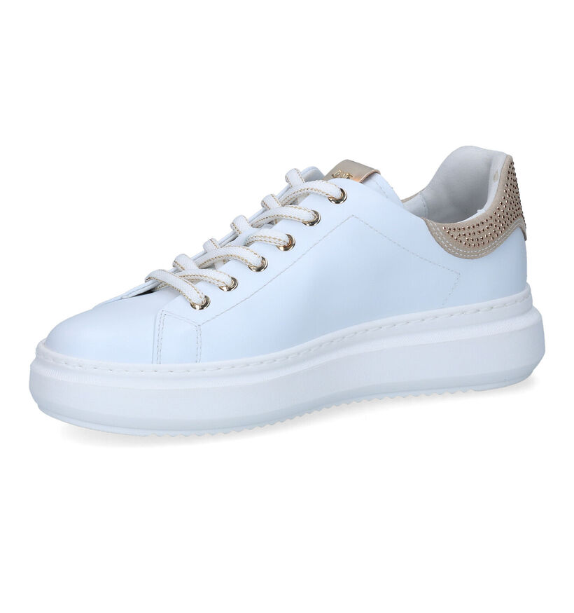 NeroGiardini Witte Veterschoenen in leer (307508)