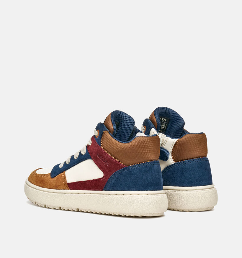 Geox Theleven Cognac/Donkerblauwe Hoge Schoenen voor jongens (360389) - geschikt voor steunzolen