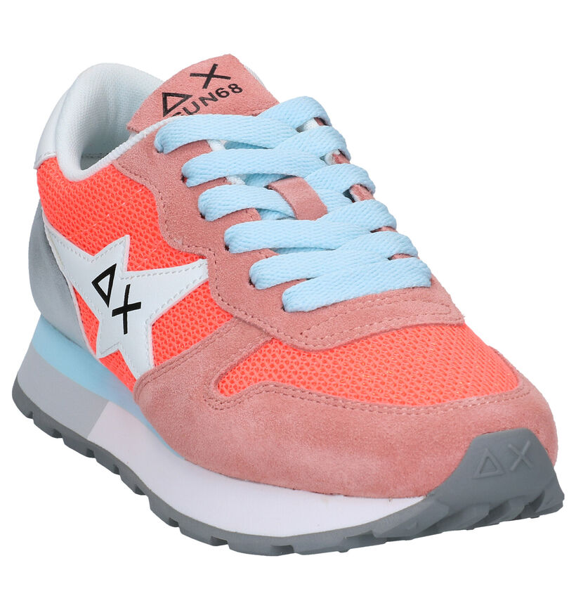 Sun 68 Ally Star Basic Groene Sneakers in daim (287338)
