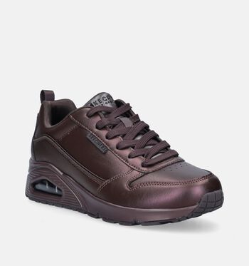 Skechers Memory Foam Low Sneakers Bruin/Paars/Blauw