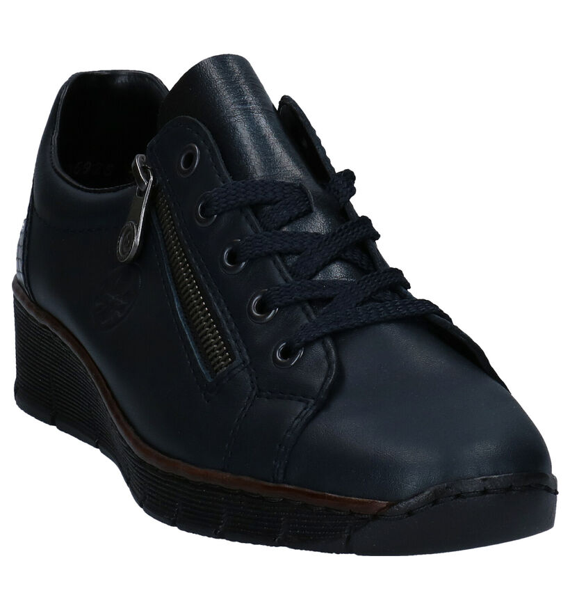 Rieker Chaussures à lacets en Bleu en cuir (283940)