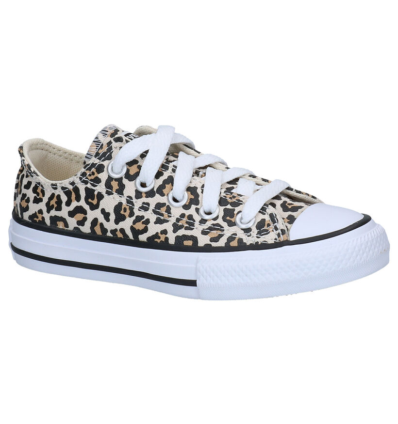 Converse Chuck Taylor AS Leopard Baskets en Beige en textile (286184)