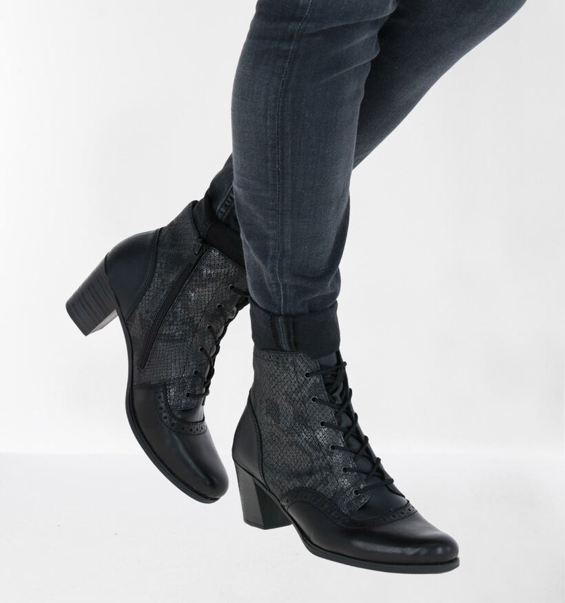 Rieker Bottines à lacets en Noir en cuir (282711)
