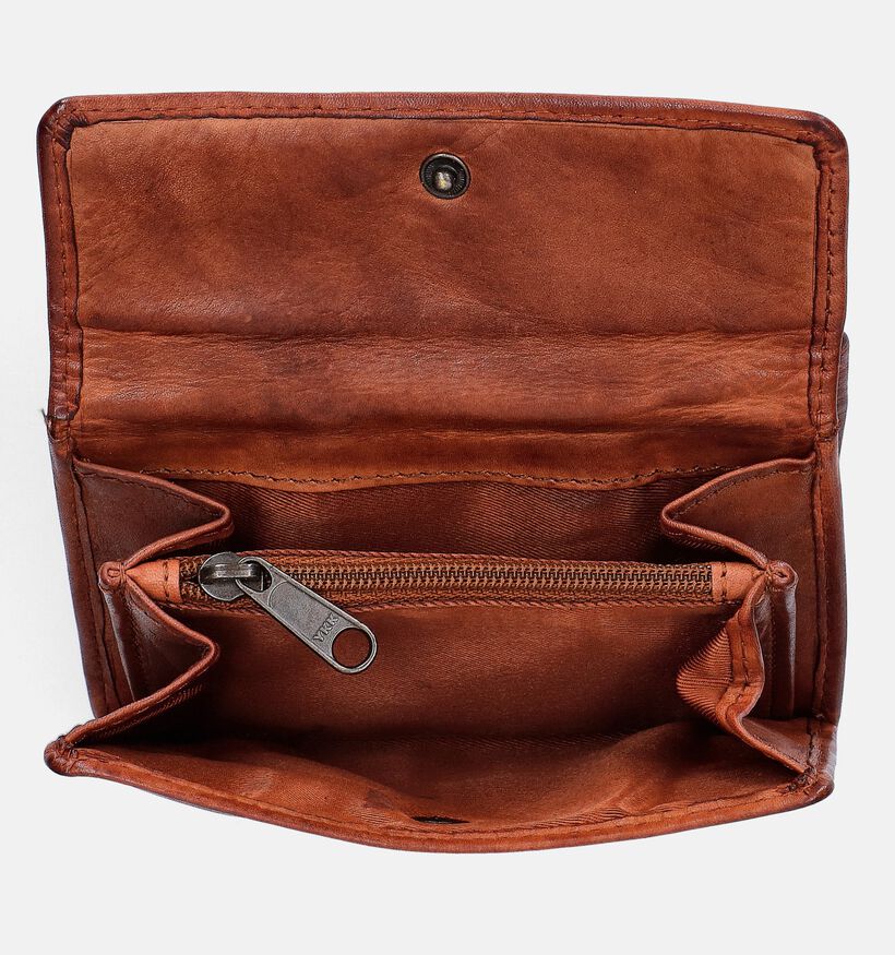 Bear Design Porte-monnaie à rabat en Cognac pour femmes (358867)