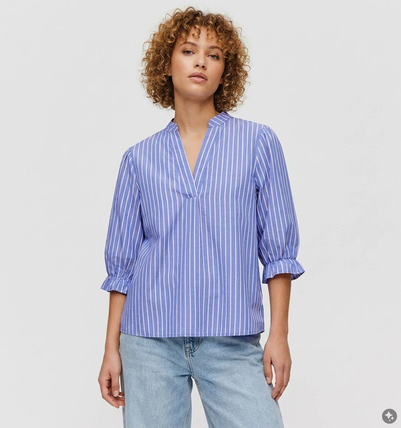 Sisters Point Venny Blouse en Bleu/Blanc pour femmes (384469)