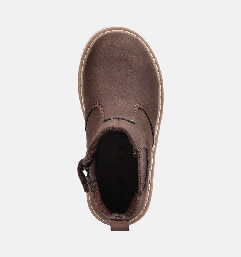 Milo & Mila Bottines Chelsea en Marron pour gar&ccedil;ons (379217)