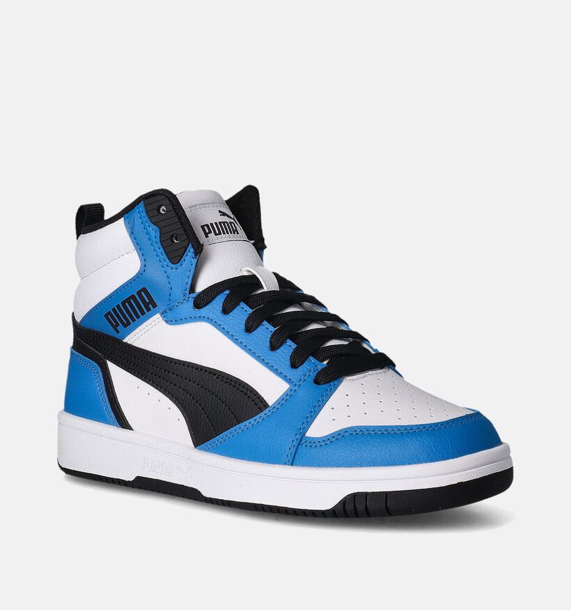 Puma Rebound v6 mid Baskets en Blanc pour filles, garçons (350364) - pour semelles orthopédiques