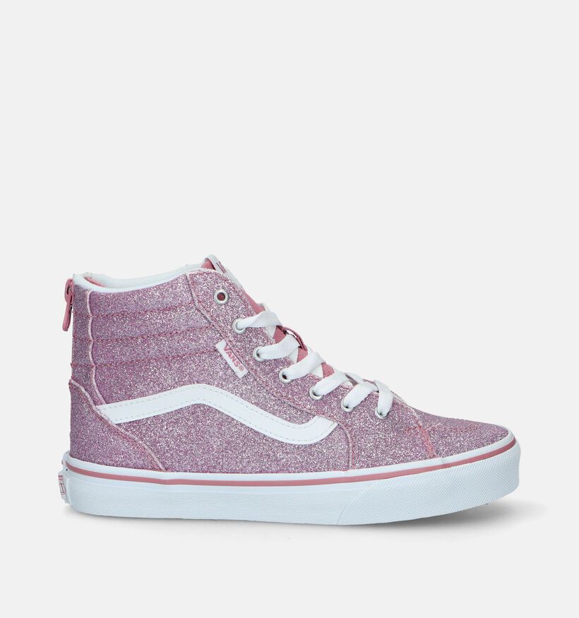 Vans Filmore Hi Zip Baskets de skate en Rose pour filles (336445)