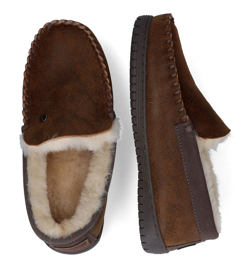 Warmbat Grizzly Pantoufles en Marron en cuir (314430)