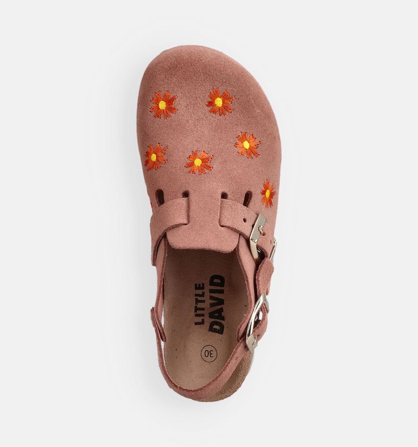 Little David Embroidered Flowers Roze Clogs voor meisjes (369865)