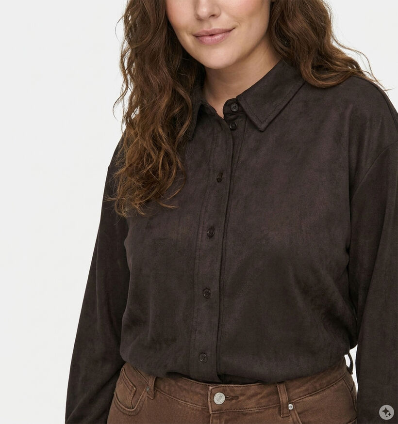 Vero Moda Curve Katty Donkerbruine Blouse met Lange Mouwen voor dames (381435)