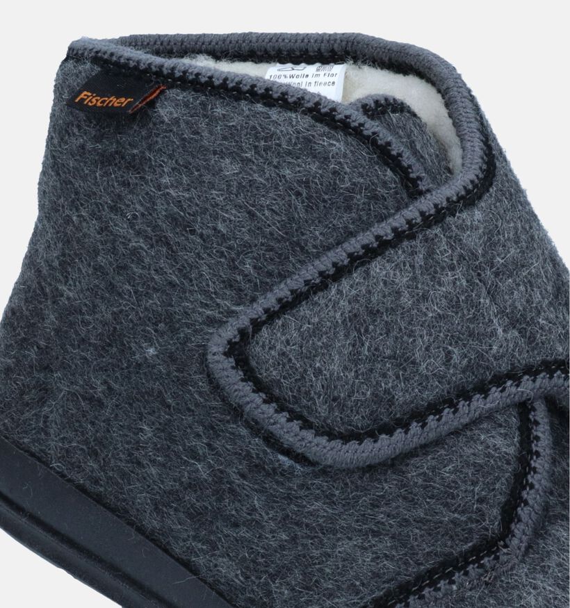 Fischer Pantoufles fermées en Gris foncé pour hommes (348939)