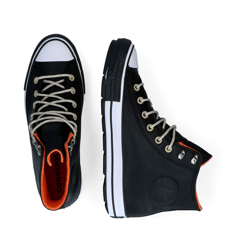 Converse Chuck Taylor AS Winter Baskets en Noir en cuir (293724)