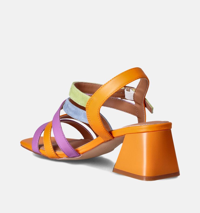 Crinkles Sandales à talons en Orange pour femmes (356261)