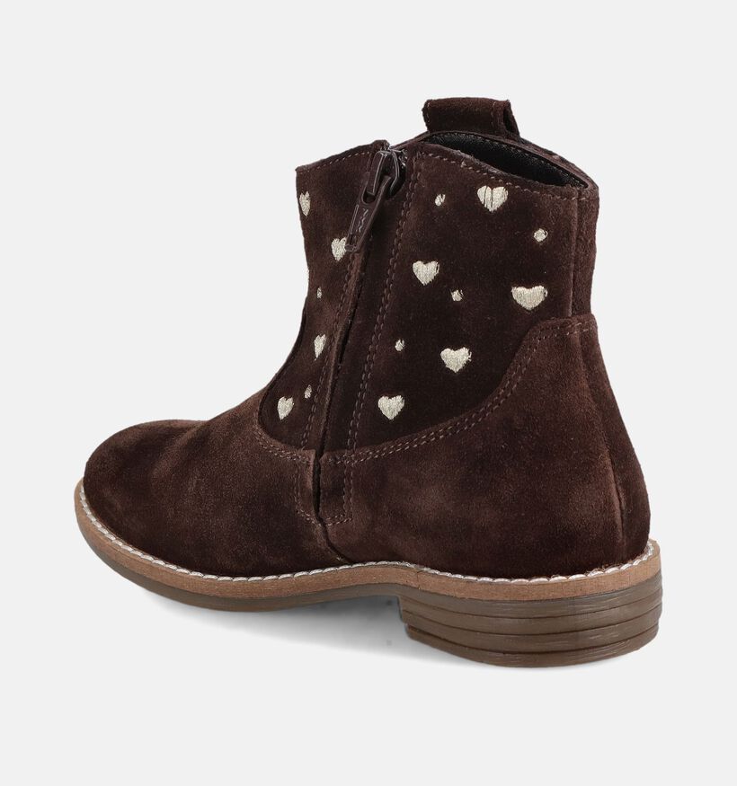 Milo & Mila Bottes courtes en Brun fonc&eacute; pour filles (379061)