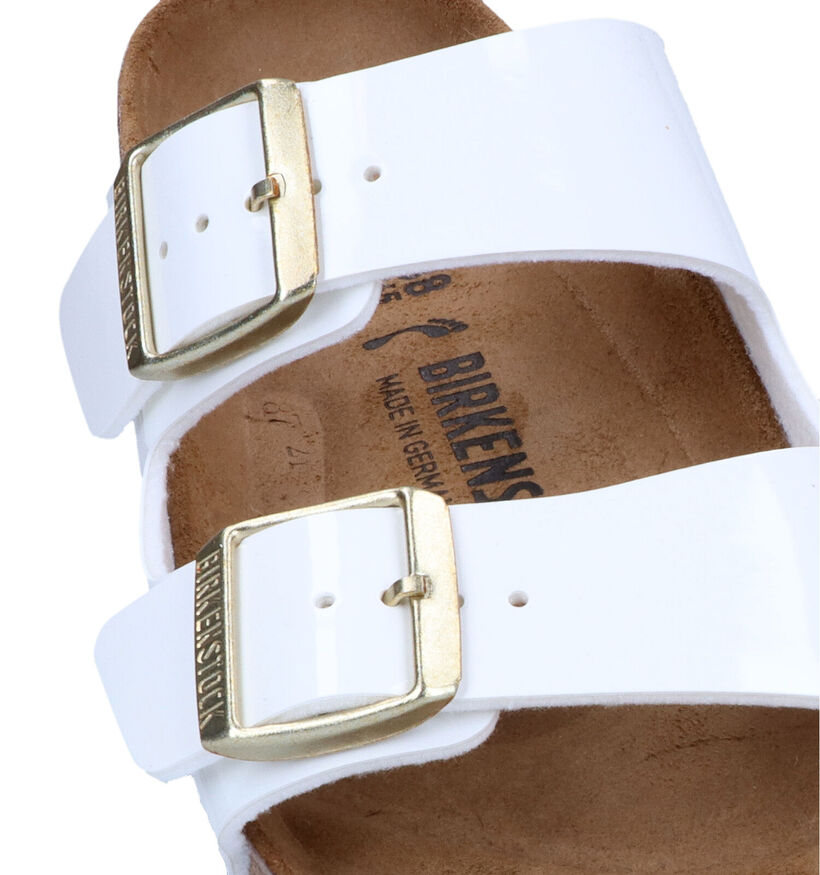 Birkenstock Arizona Birko Flor Nu-pieds en Blanc pour femmes (337963)