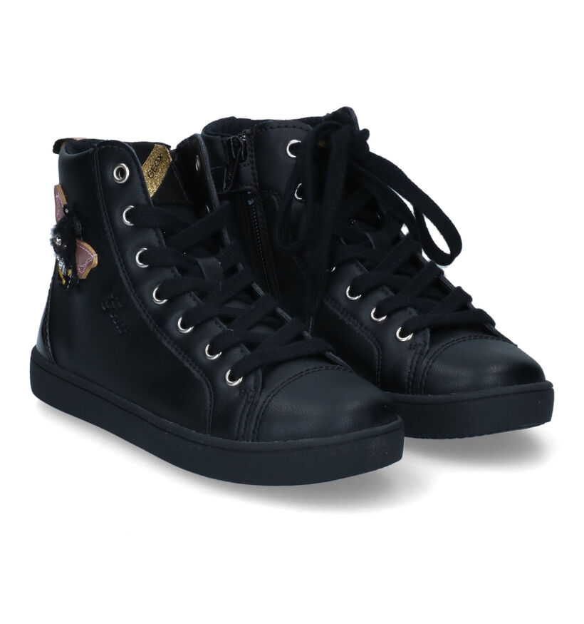 Geox Kathe Zwarte Sneakers in kunstleer (317653)