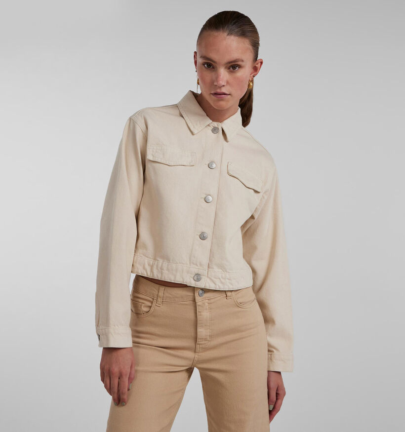 Pieces Tessie Beige Jeansjas voor dames (323755)