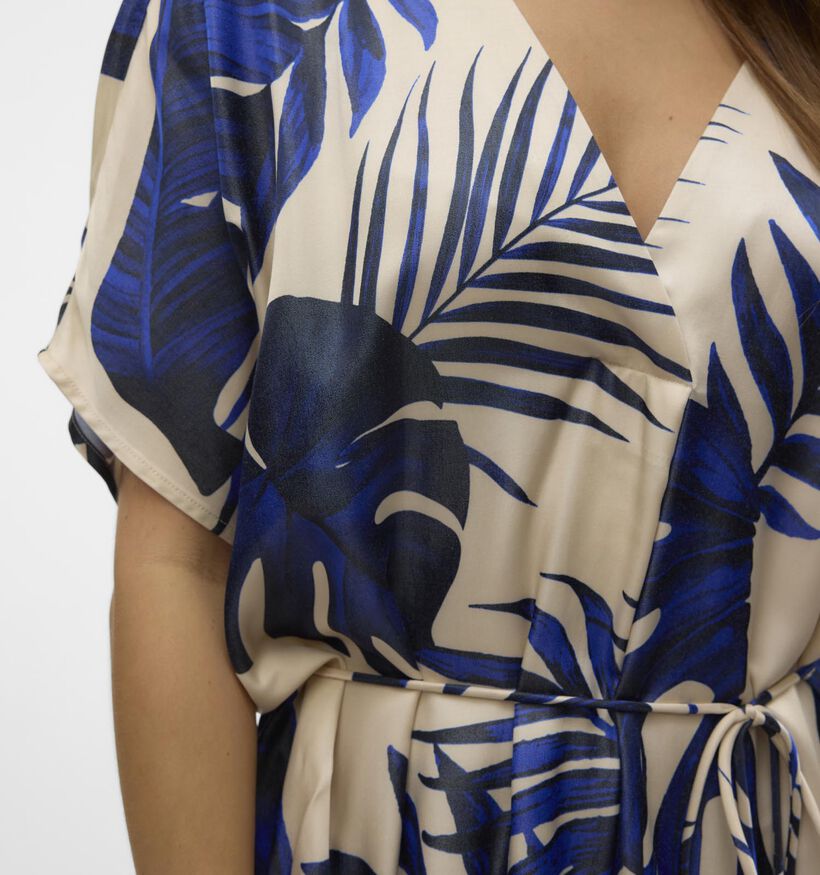 Vero Moda Vina Beige/Blauwe Kaftan jurk voor dames (358780)