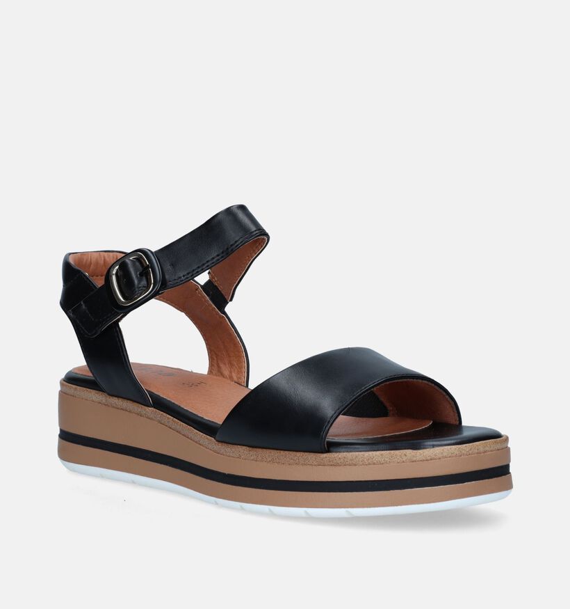 Jana Zwarte Sandalen Met Plateauzool voor dames (338166)