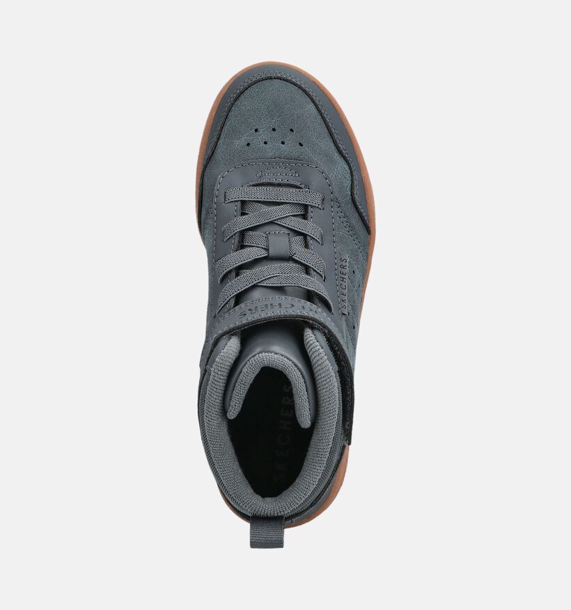 Skechers Quick Street Baskets montantes en Gris fonc&eacute; pour filles, gar&ccedil;ons (376866)