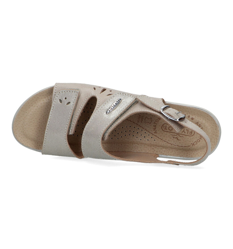 Fly Flot Sandales compens&eacute;es en Beige pour femmes (324540)