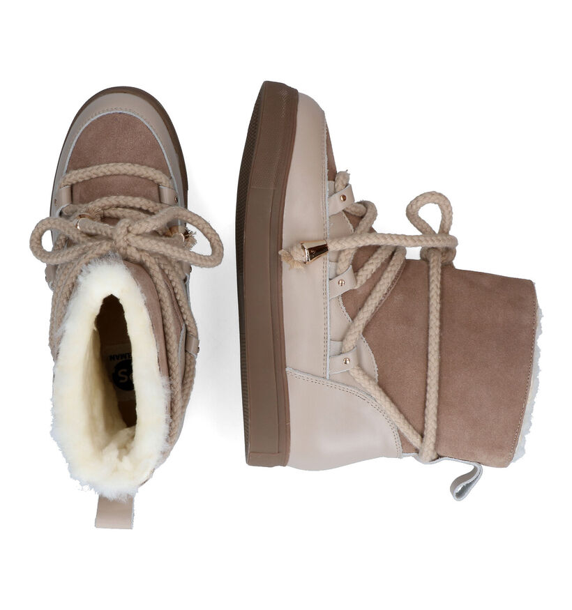 Poelman Taupe Snowboots voor dames (318220) - geschikt voor steunzolen