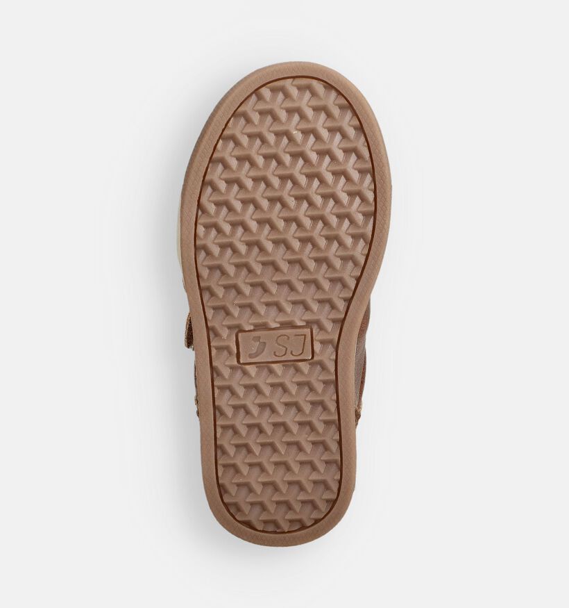 SJ Cognac Hoge Schoenen met Velcro voor jongens (363174) - geschikt voor steunzolen