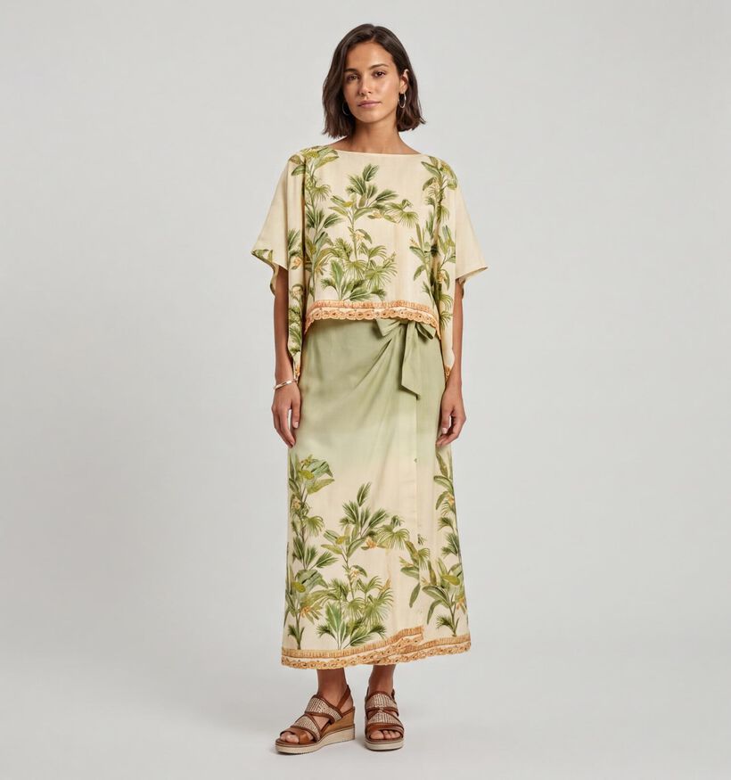 Vero Moda Heather Beige/Groene Blouse voor dames (379093)