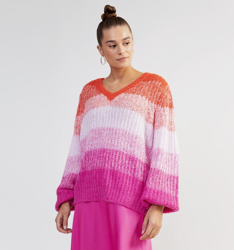 Millenium Pull rayé en Rose (330410)