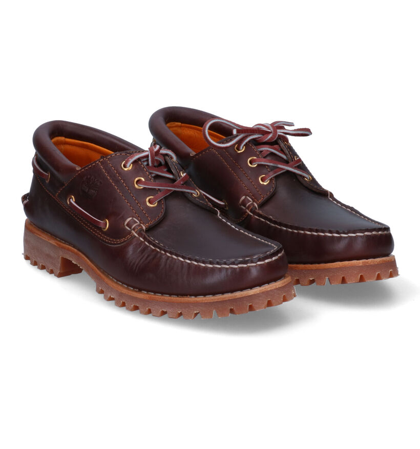 Timberland Authentics 3 Eye Classic Lug Chaussures bateau en Marron en cuir (303813)