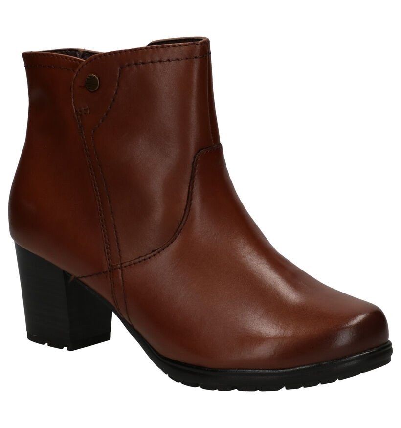 Jana Cognac Enkellaarzen in leer (257523)