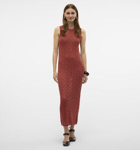 Vero Moda Newverena Robe Longue en Brun pour femmes (352154)