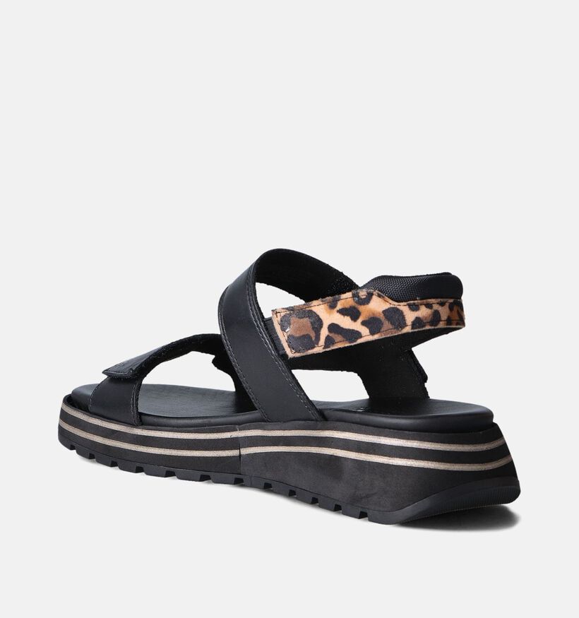 Tamaris Zwarte Sandalen met sleehak voor dames (354415) - geschikt voor steunzolen