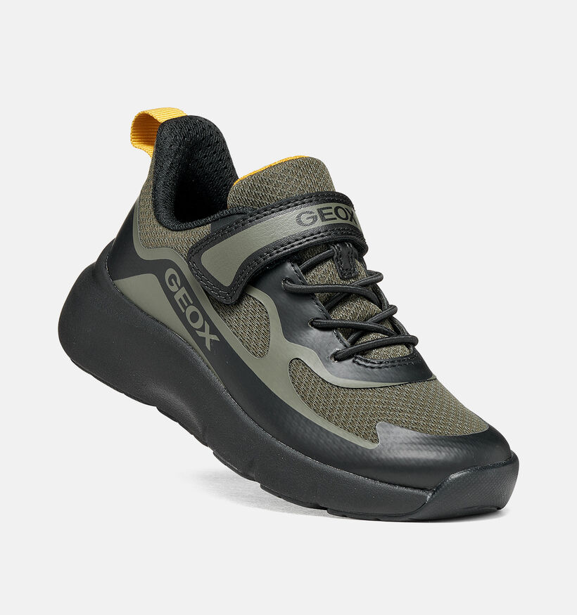 Geox Pro Ran Boy Zwarte/Groene Sneakers voor jongens (376241) - geschikt voor steunzolen