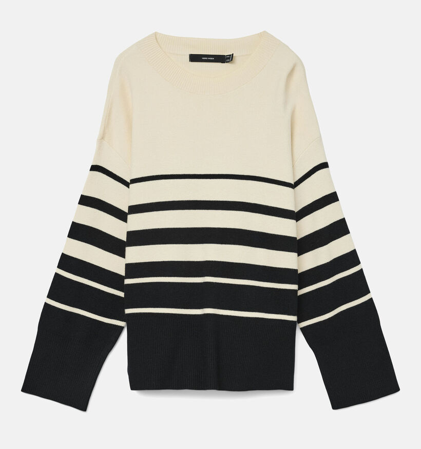 Vero Moda Saba Stripe Zwarte/Beige Trui voor dames (361194)
