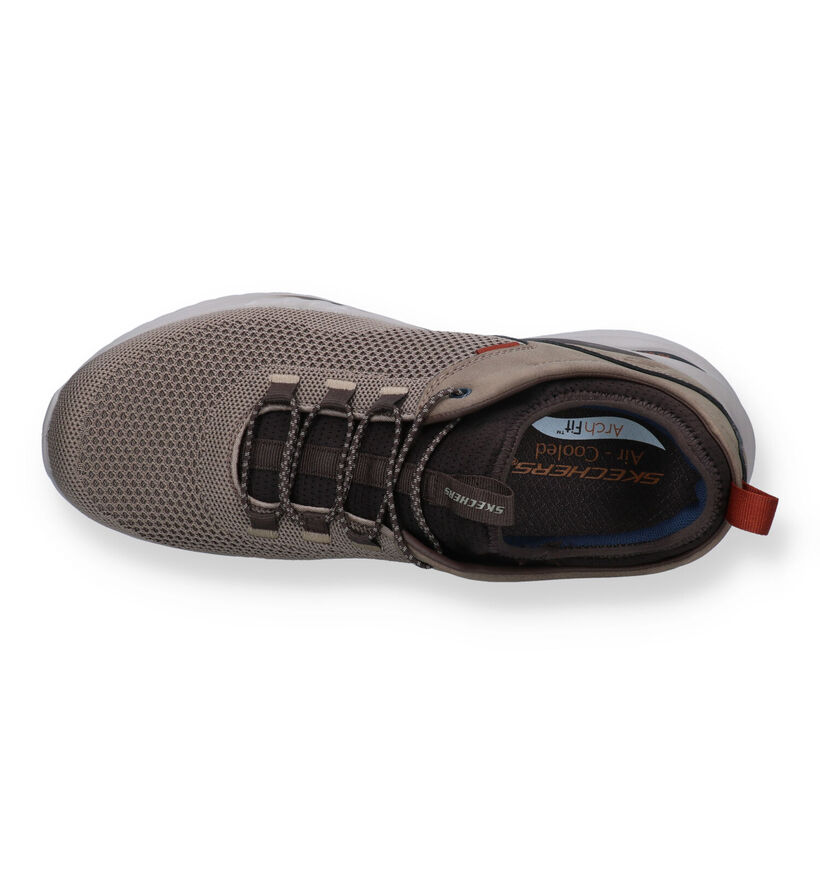 Skechers Arch Fit Orvan Percer Kaki Sneakers Slip-on voor heren (326189) - geschikt voor steunzolen