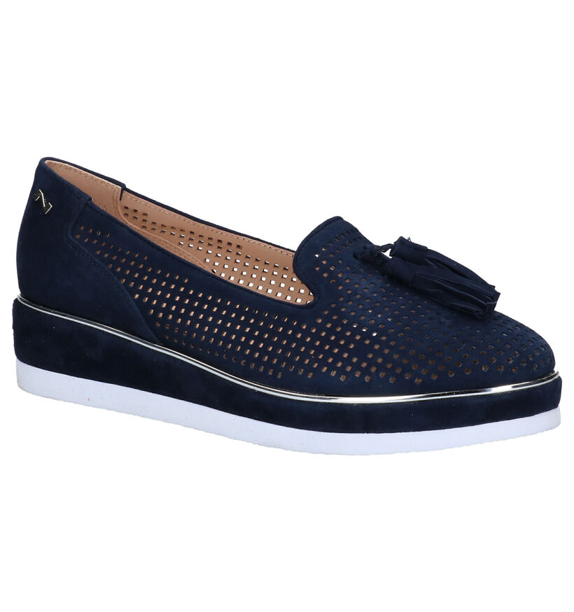 Nathan-Baume Donkerblauwe Loafers in daim (272869)