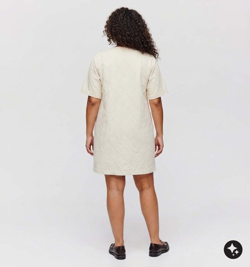 Vero Moda Curve Fonda Ecru Midi-Jurk voor dames (378140)