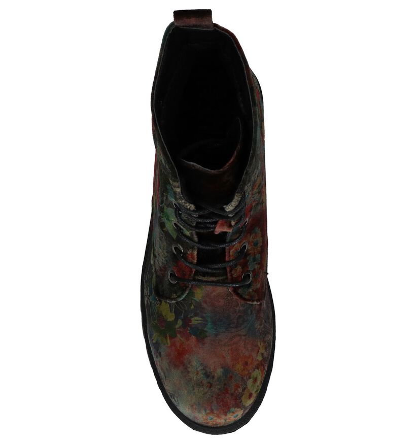 Dazzle Multicolor Boots met Bloemenprint in velours (235614)