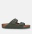 Birkenstock Arizona Vegan Kaki Orthopedische slippers voor heren (322406)